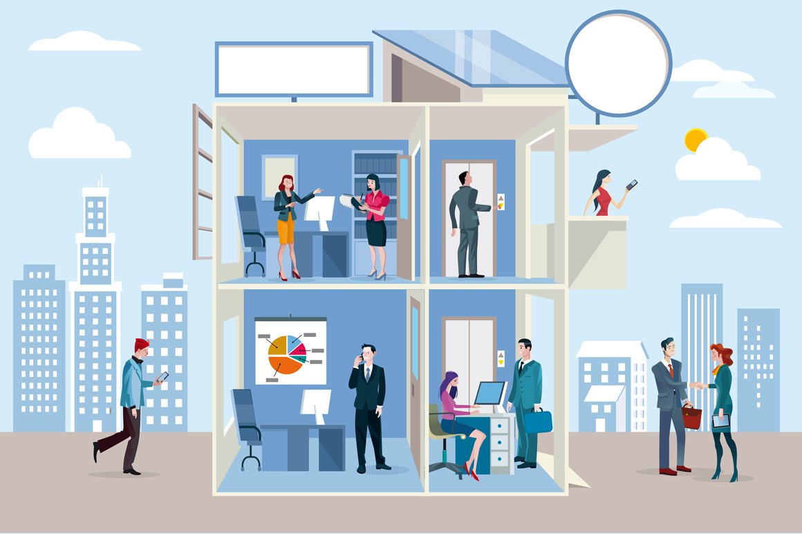 ilustrasi virtual office